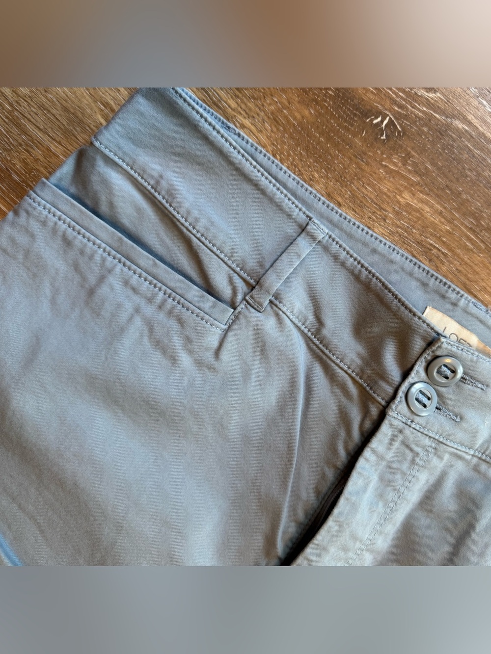 LOFT Dusty Blue Straight Crop Pant Sz 10 - Picture 13 of 13